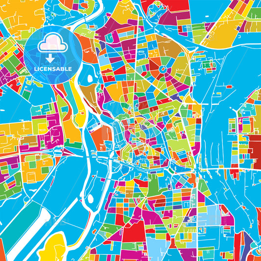Halle Saale, Germany, Colorful Vector Map