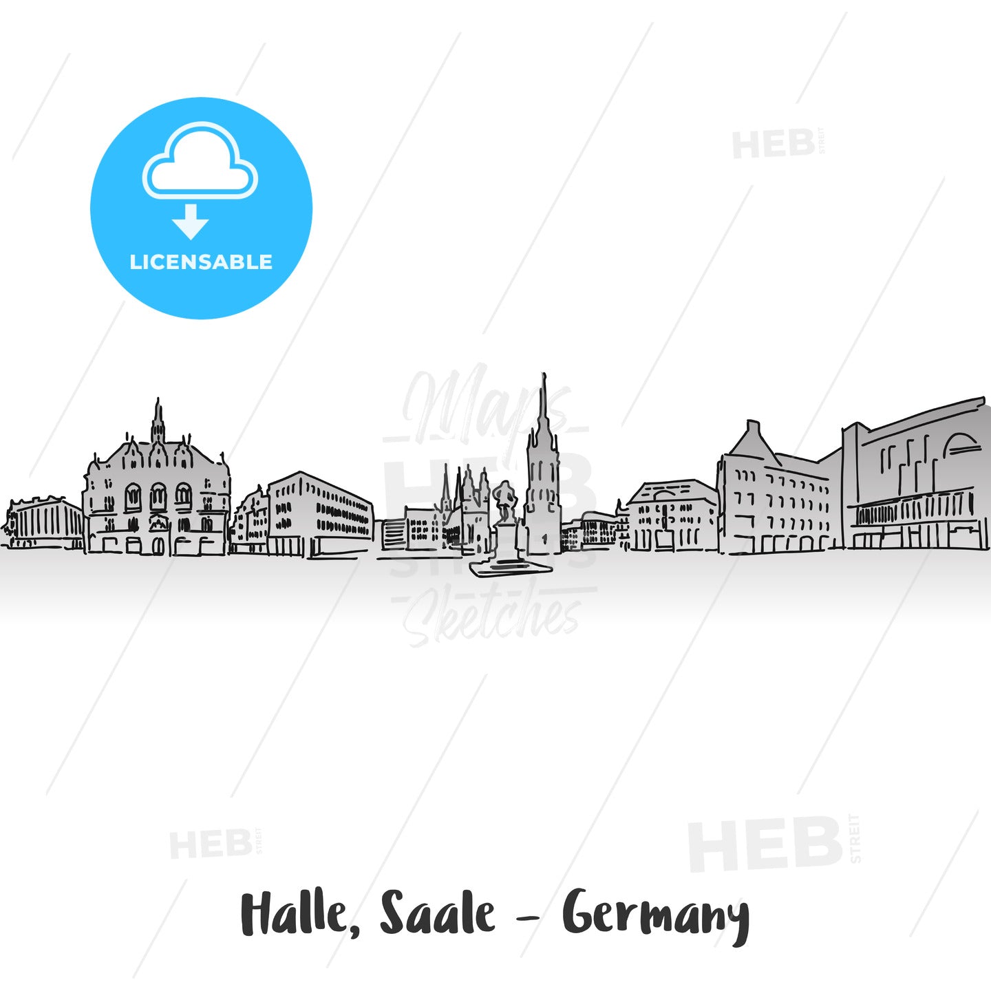 Halle Saale Market Sqare Card Design – instant download