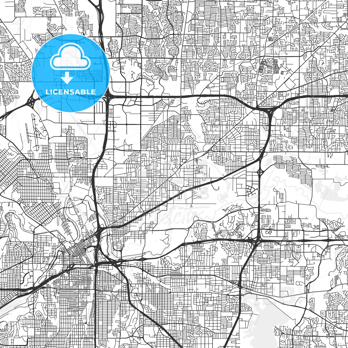 Haltom City, Texas - Area Map - Light