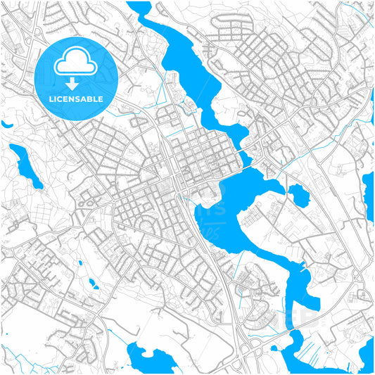 Hämeenlinna, Finland, city map with high quality roads.