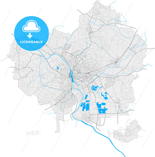 Hameln, Lower Saxony, Germany, high quality vector map