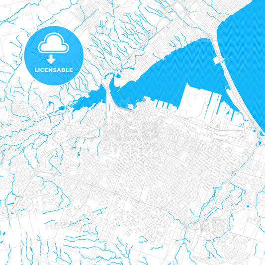 Hamilton, Canada PDF vector map with water in focus