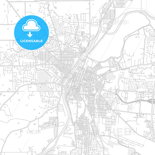 Hamilton, Ohio, USA, bright outlined vector map