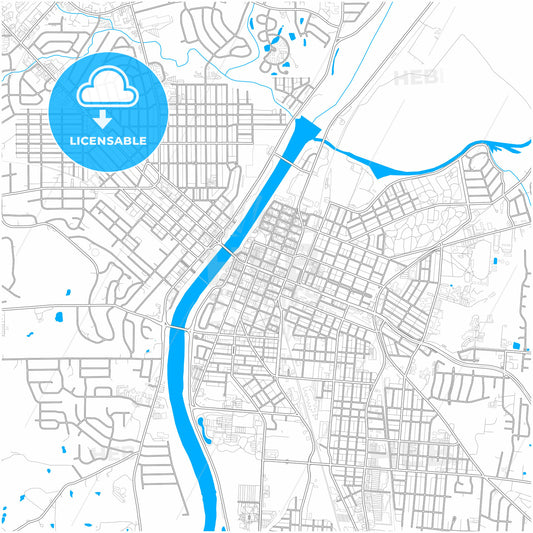 Hamilton, Ohio, United States, city map with high quality roads.