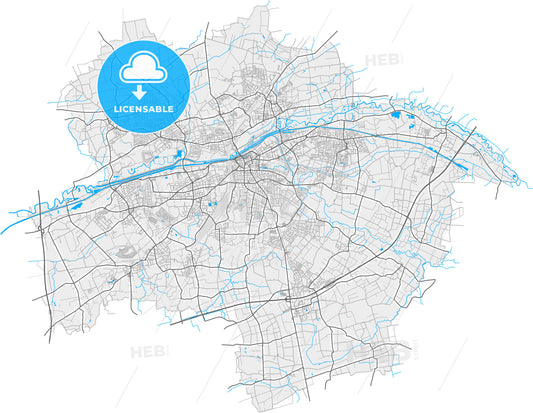 Hamm, North Rhine-Westphalia, Germany, high quality vector map