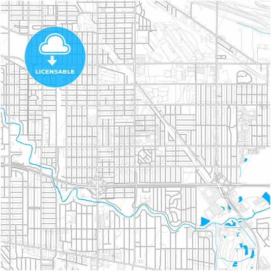 Hammond, Indiana, United States, city map with high quality roads.