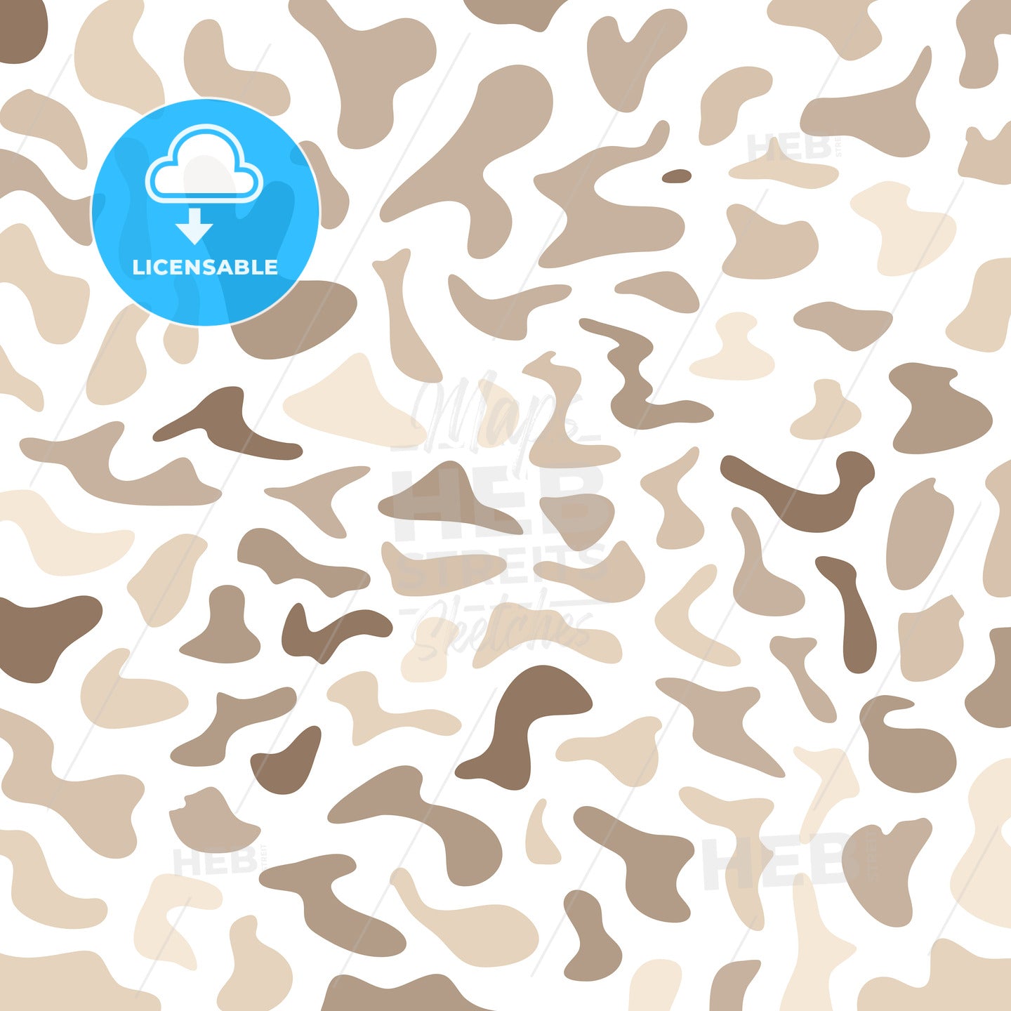 Hand-drawn camouflage wallpaper pattern – instant download