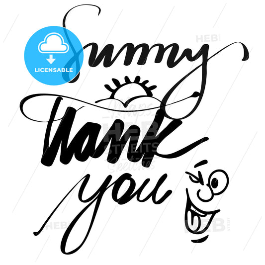 Hand lettered Sunny Thank You – instant download