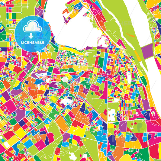 Hanoi, Vietnam, colorful vector map