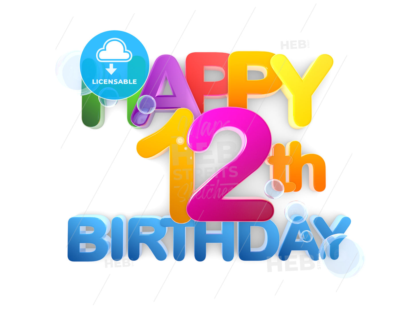 Happy 12th Birthday Title – instant download