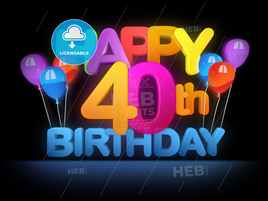 Happy 40th Birthday, dark – instant download