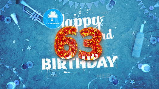 Happy 63rd Birthday Card with beautiful details – instant download