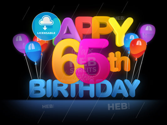 Happy 65th Birthday Title, dark – instant download