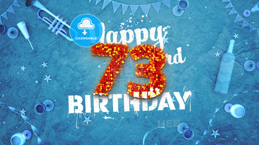 Happy 73rd Birthday Card with beautiful details – instant download