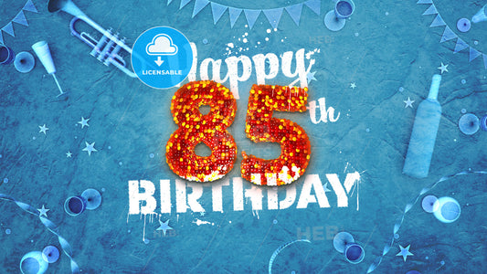 Happy 85th Birthday Card with beautiful details – instant download