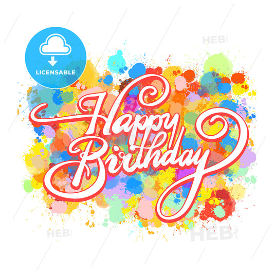 Happy Birthday word hand lettering – instant download
