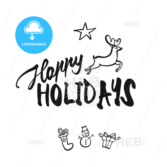 Happy Holidays lettering – instant download