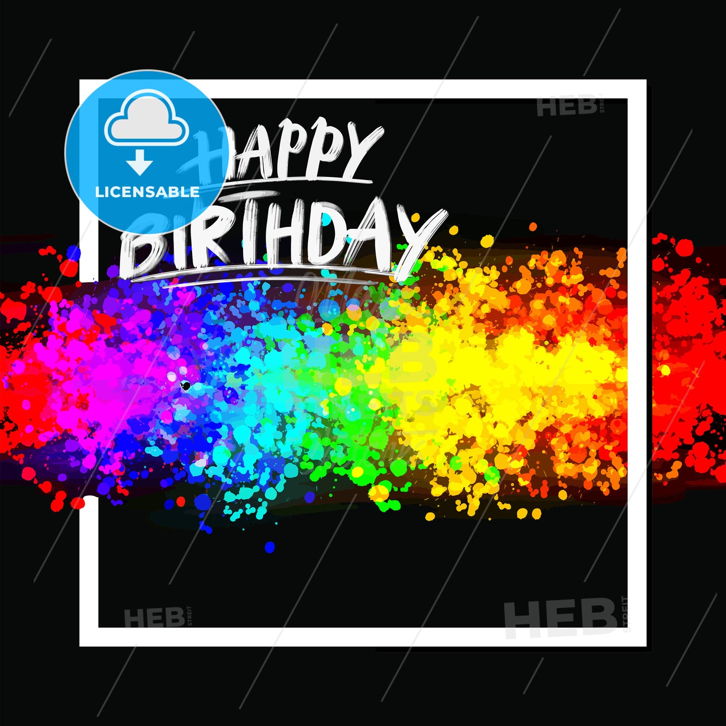 Happy birthday colorful background – instant download