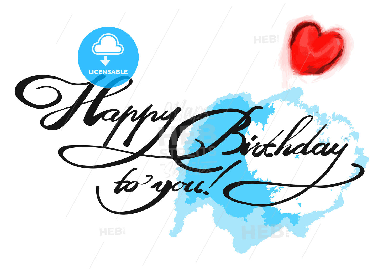 Happy birthday to you with colored Background – instant download