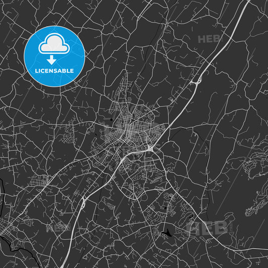 Harrisonburg, Virginia - Area Map - Dark