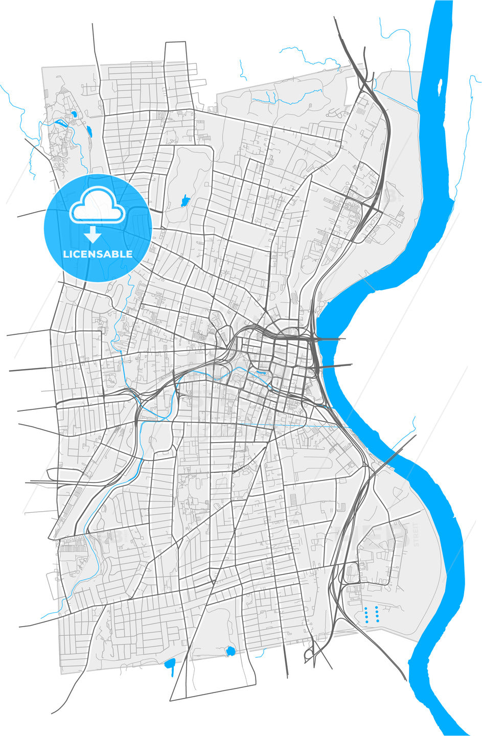 Hartford, Connecticut, United States, high quality vector map