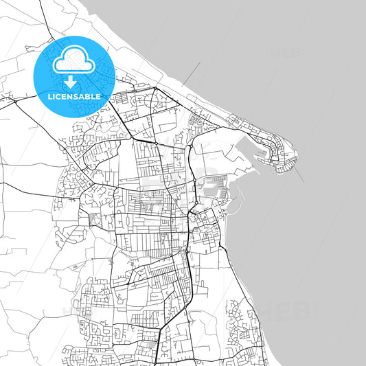 Hartlepool, England, UK, Vector Map - Light