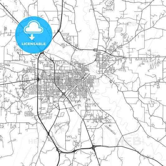 Hattiesburg, Mississippi - Area Map - Light