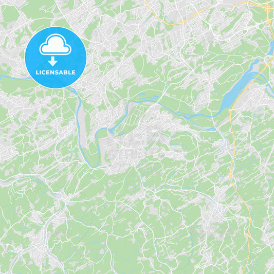 Hattingen, Germany printable street map
