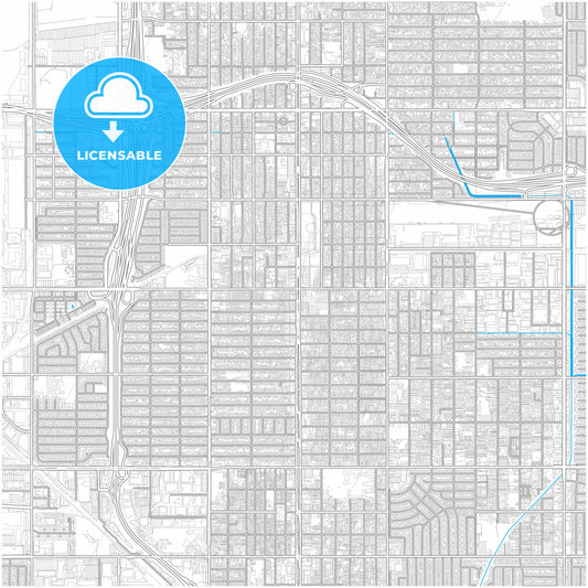 Hawthorne, California, United States, city map with high quality roads.