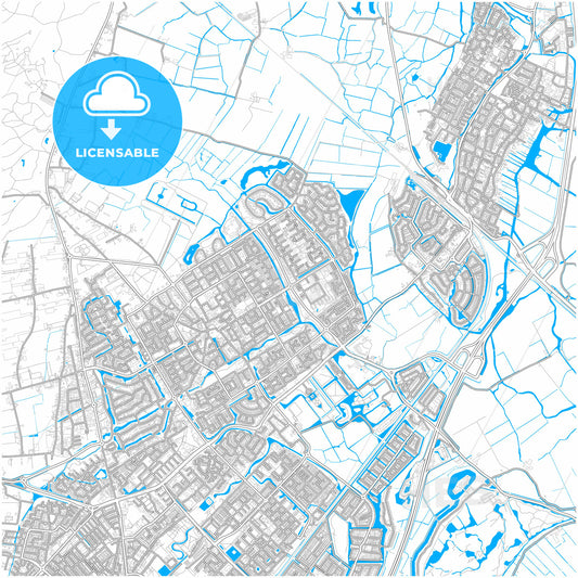 Heemskerk, North Holland, Netherlands, city map with high quality roads.