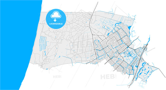 Heemskerk, North Holland, Netherlands, high quality vector map