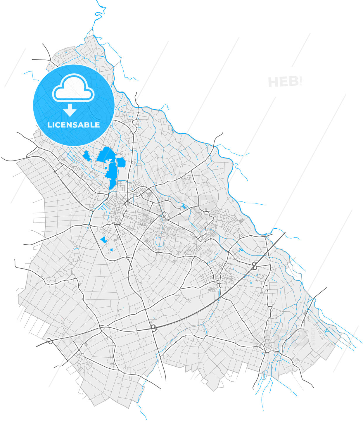 Heinsberg, North Rhine-Westphalia, Germany, high quality vector map