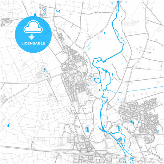 Hellendoorn, Overijssel, Netherlands, city map with high quality roads.