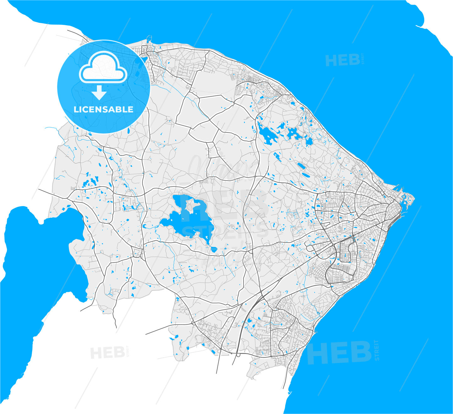 Helsingør Municipality, Denmark, high quality vector map