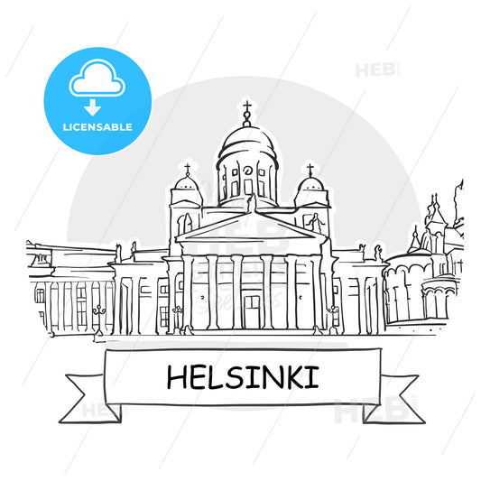 Helsinki Cityscape Vector Sign – instant download