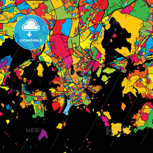 Helsinki Finland Colorful Map