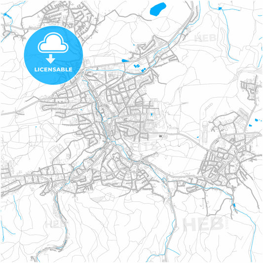 Hemer, North Rhine-Westphalia, Germany, city map with high quality roads.