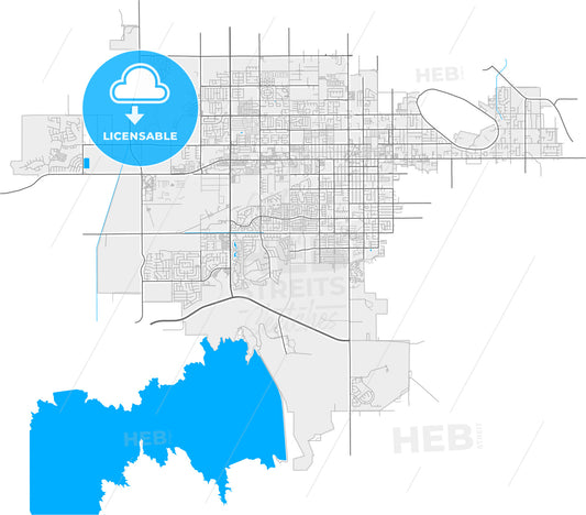 Hemet, California, United States, high quality vector map