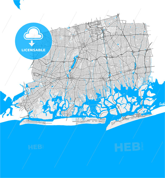 Hempstead, New York, United States, high quality vector map