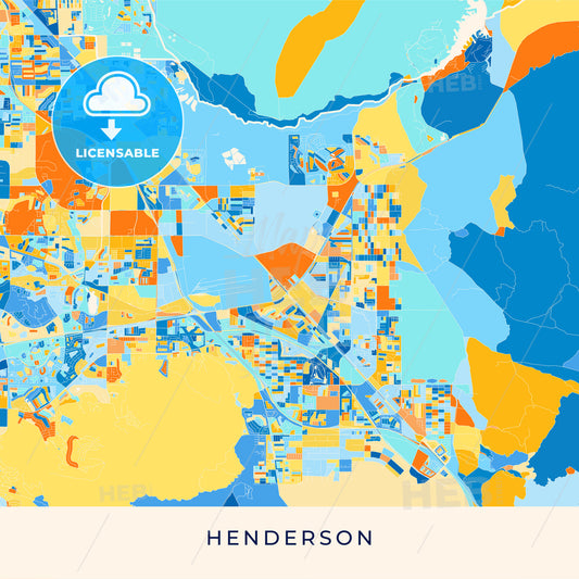 Henderson colorful map poster template