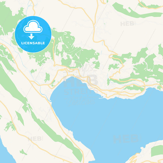 Herceg Novi, Montenegro Vector Map - Classic Colors