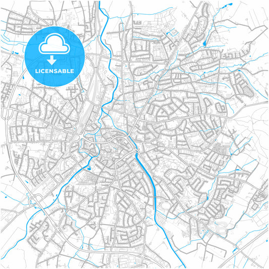 Herford, North Rhine-Westphalia, Germany, city map with high quality roads.