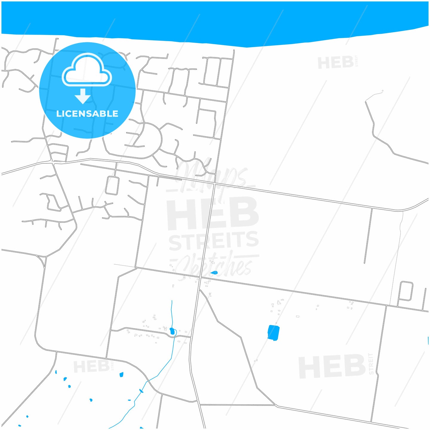 Hervey Bay, Queensland, Australia, city map with high quality roads.