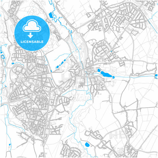 Herzogenrath, North Rhine-Westphalia, Germany, city map with high quality roads.