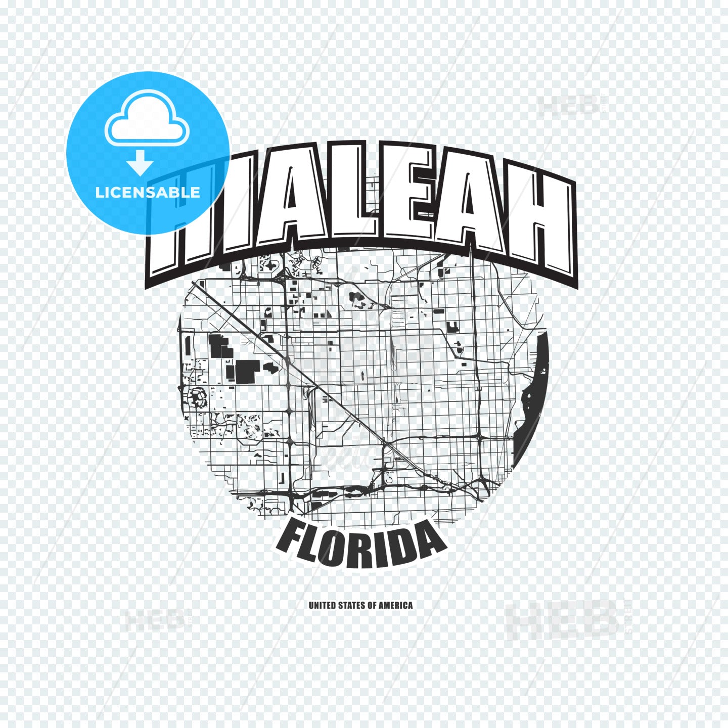 Hialeah, Florida, logo artwork – instant download