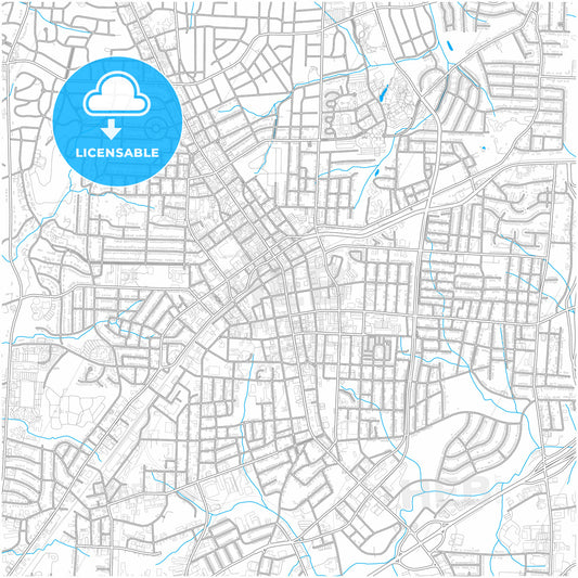 High Point, North Carolina, United States, city map with high quality roads.