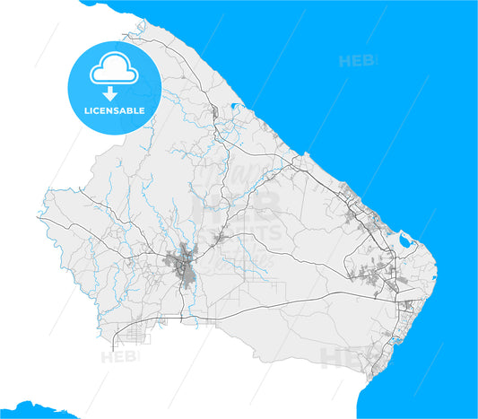 Higüey, La Altagracia, Dominican Republic, high quality vector map