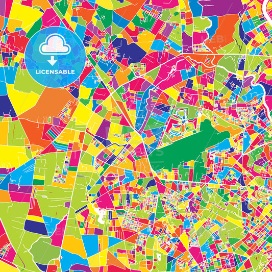 Ho Chi Minh City, Vietnam, colorful vector map