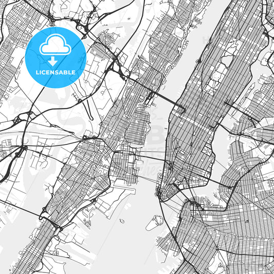 Hoboken, New Jersey - Area Map - Light