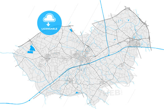 Hof van Twente, Overijssel, Netherlands, high quality vector map